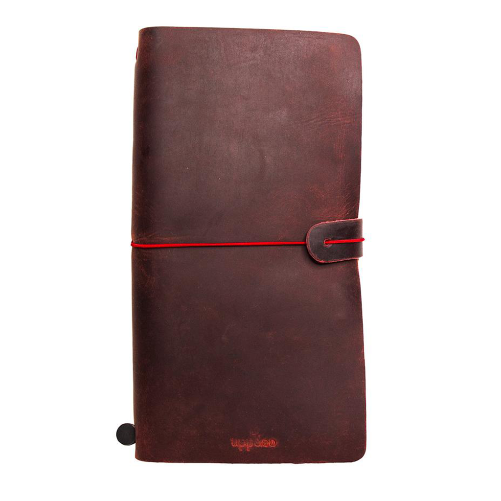 Uppdoo Journey Large Leather Bound Traveler's Notebook Oxblood