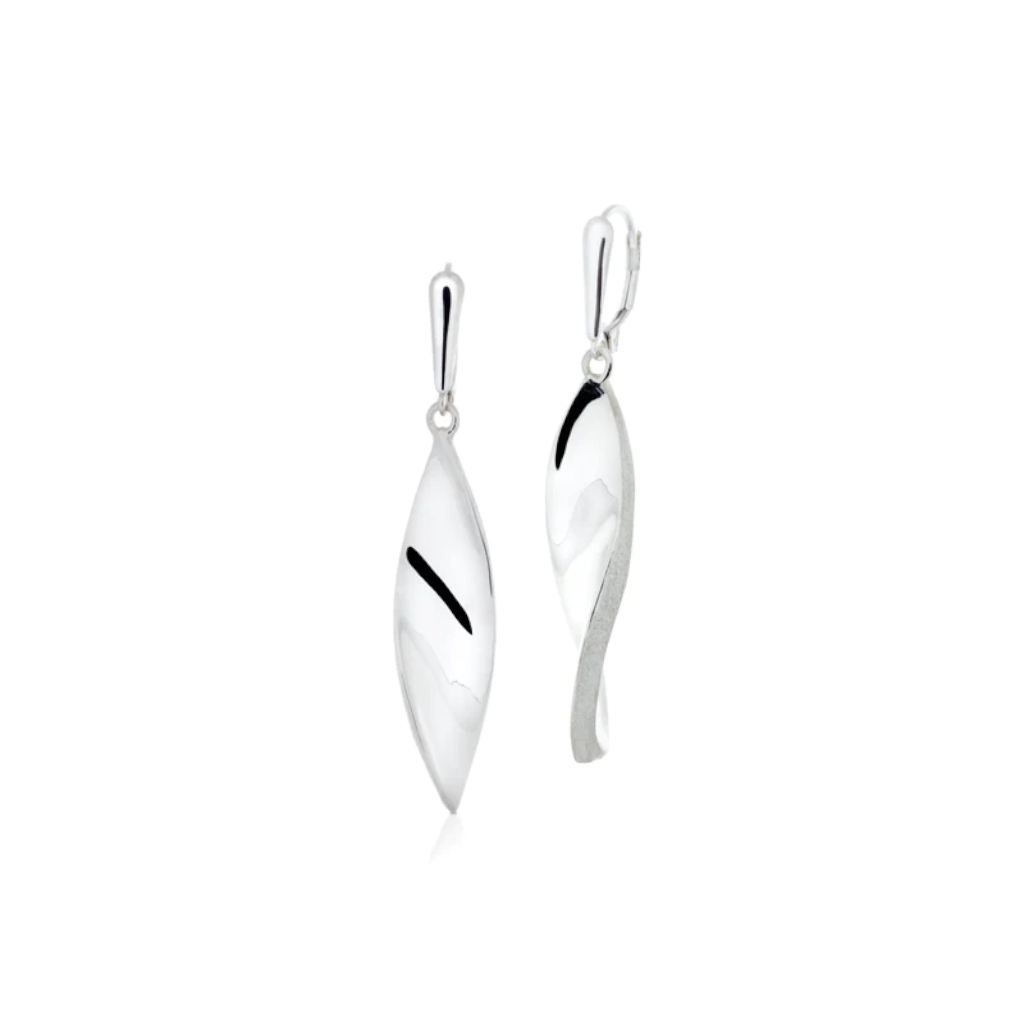 Pamela Lauz Laurel Long Solid Leaf Drop Earrings LAU-S013