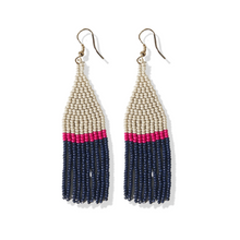 Ink + Alloy Lennon Colour Block Stripe Fringe Earrings Navy SBER3800NA