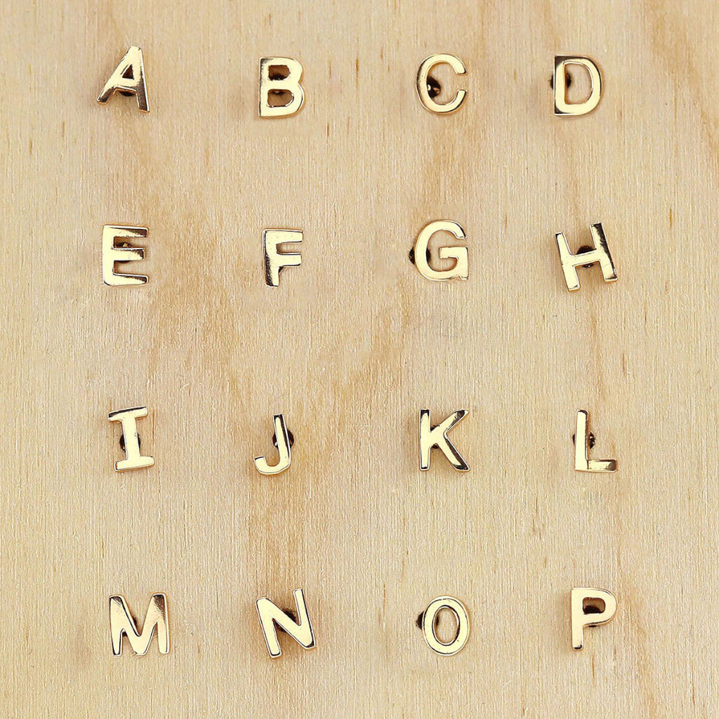 Kris Nations Letter Studs Gold