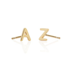 Kris Nations Letter Studs Gold
