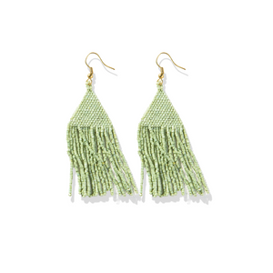Ink + Alloy Lexie Solid Beaded Fringe Earrings Mint LXER0501M