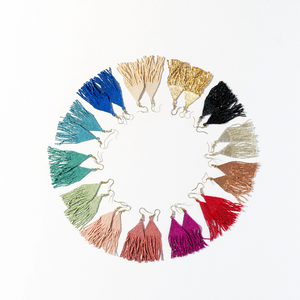 Ink + Alloy Lexie Solid Beaded Fringe Earrings Silver LXER0501SI