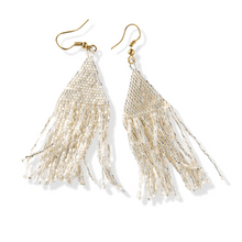Ink + Alloy Lexie Solid Beaded Fringe Earrings Silver LXER0501SI