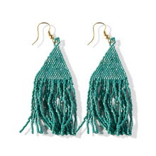 Ink + Alloy Lexie Solid Beaded Fringe Earrings Teal LXER0501T