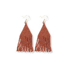 Ink + Alloy Lexie Solid Beaded Fringe Earrings Rust LXER0501RU