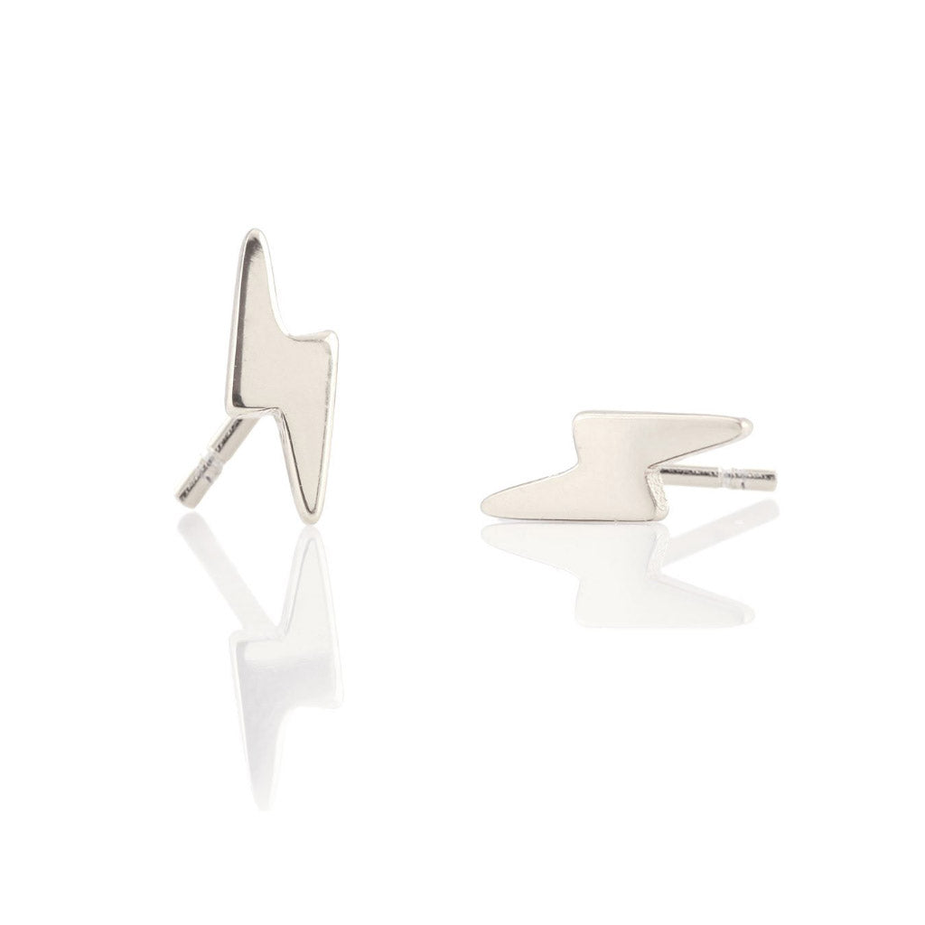 Kris Nations Lightning Bolt Studs Silver E-BOLT-S