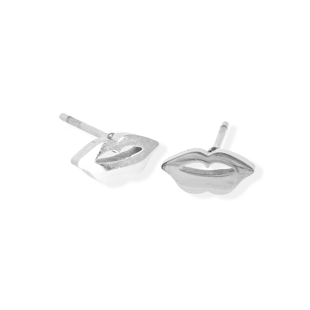 jj+rr Lips Studs Silver 8E14S