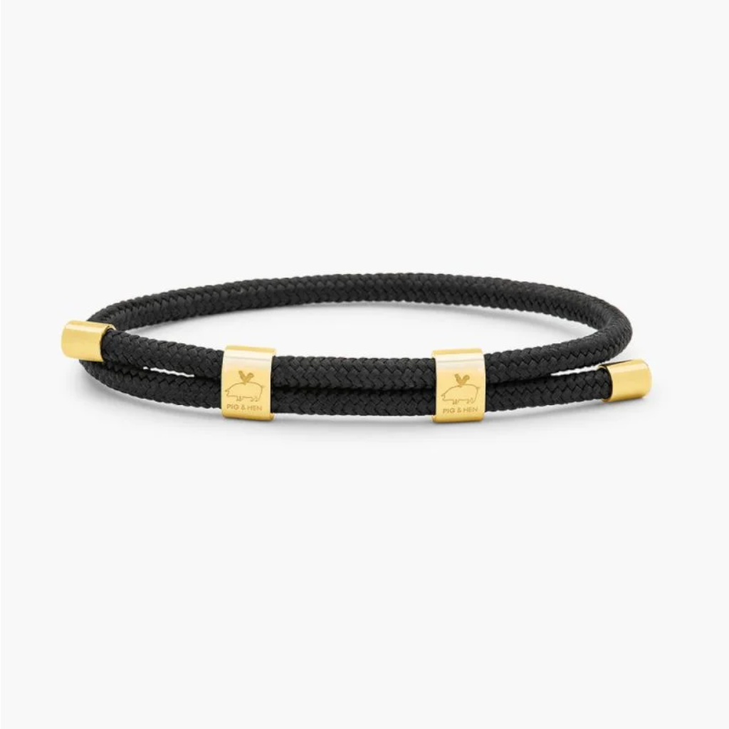 Pig & Hen Little Lewis DBL Black Gold Bracelet P33-390000