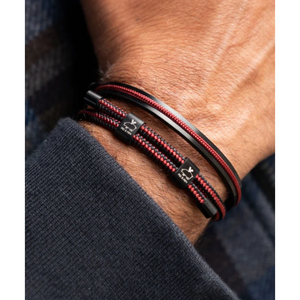 Pig & Hen Little Lewis DBL Brick Red Black Bracelet P33-294900
