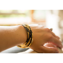 Lizzy James Lizzy Classic Gold Black Wrap Bracelet