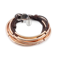 Lizzy James Lizzy Classic Rose Gold Brown Wrap Bracelet