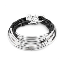 Lizzy James Lizzy Classic Silver Black Wrap Bracelet