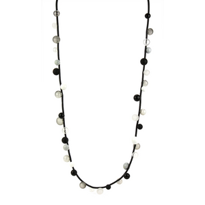 Alicia Niles Long Bolla Necklace Black & White BO058BKWH