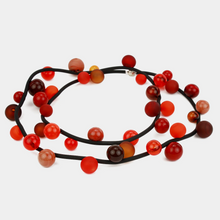 Alicia Niles Long Bolla Necklace Mixed Red BO058RDMS