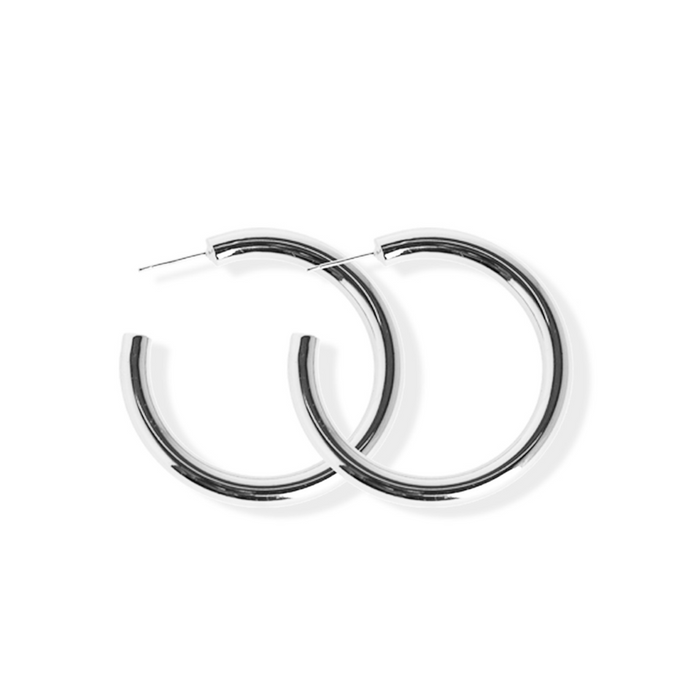 jj+rr Luxe Bold Hoops Silver 9E21S