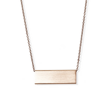 jj+rr Luxe Brushed Bar Necklace Rose Gold 4N422-RG