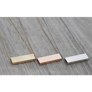jj+rr Luxe Brushed Bar Necklace 4N422