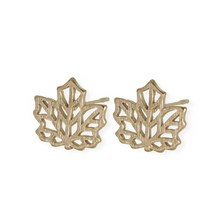 jj+rr Maple Leaf Origami Studs Gold 7E9-G