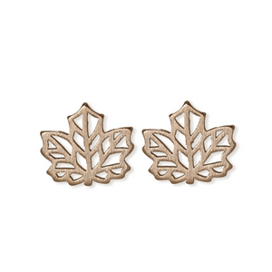 jj+rr Maple Leaf Origami Studs Rose Gold 7E9-RG