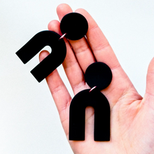 Slow Day Studios Matte Black Arch Dangle Earrings