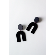 Slow Day Studios Matte Black Arch Dangle Earrings