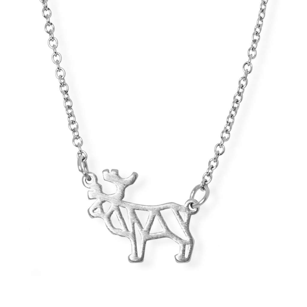 jj+rr Moose Origami Necklace Silver 7N16-S