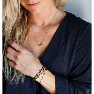 jj+rr Multi Faceted Bead Necklace Gold 4N414-G