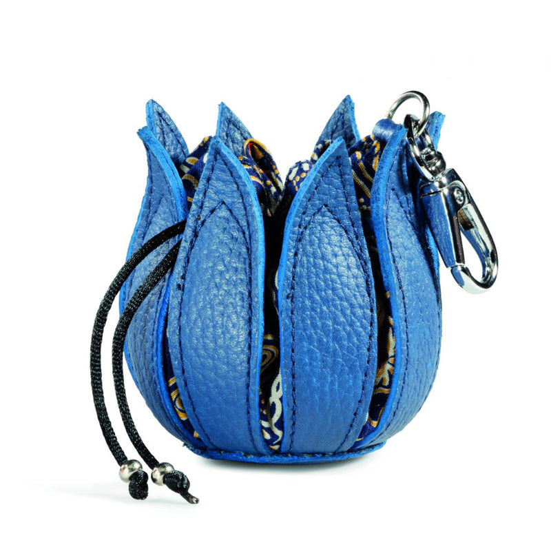 Bylin My Little Tulip Coin Purse in Cobalt with Batik Dubai Canvas Corktown Jewellery