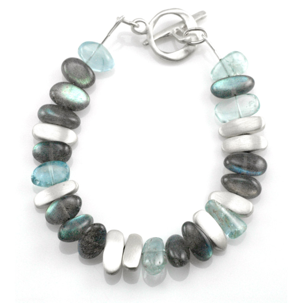 Philippa Roberts Nuggets Labradorite Aqua Bracelet 6631SB