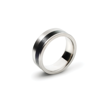 Konzuk Off-Set Concrete 8mm Ring Black KMr136blk