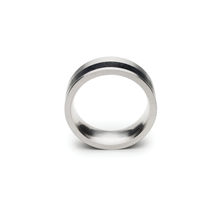 Konzuk Off-Set Concrete 8mm Ring Black KMr136blk