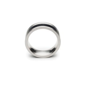 Konzuk Off-Set Concrete 8mm Ring Black KMr136blk