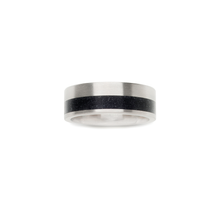 Konzuk Off-Set Concrete 8mm Ring Black KMr136blk