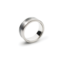 Konzuk Off-Set Concrete 8mm Ring Grey KMr136