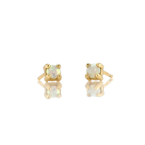 Kris Nations Opal Prong Set Studs Gold E669-G-OPAL