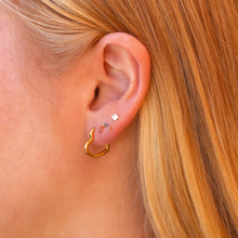 Kris Nations Open Heart Hinged Huggie Hoops Gold E761-G