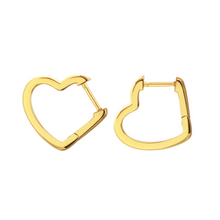 Kris Nations Open Heart Hinged Huggie Hoops Gold E761-G