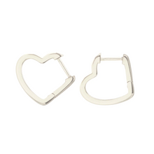 Kris Nations Open Heart Hinged Huggie Hoops Silver E761-S
