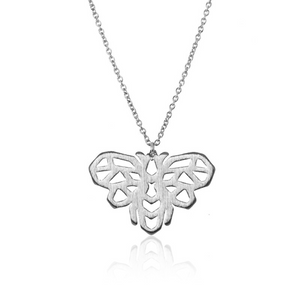 jj+rr Bee Origami Necklace Silver 7N4-S