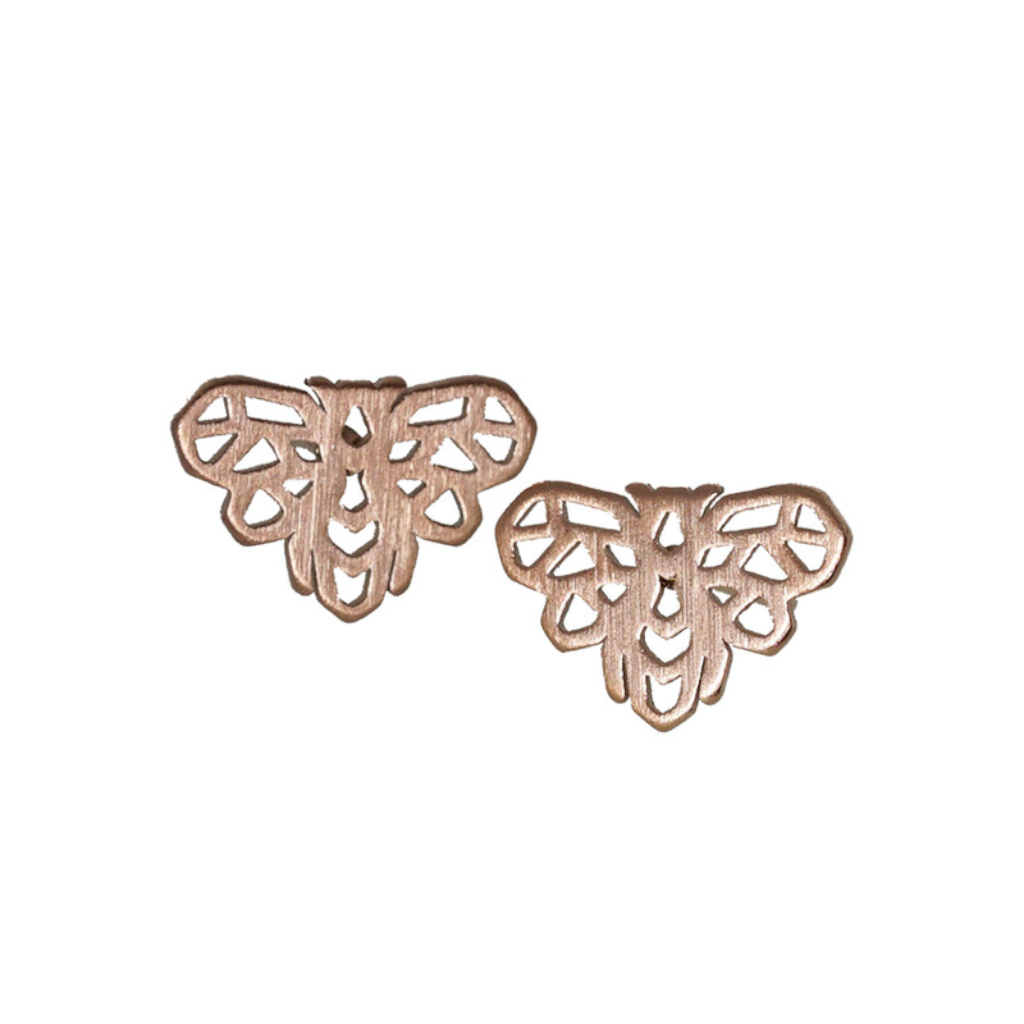 jj+rr Bee Origami Studs Rose Gold 7E4-RG