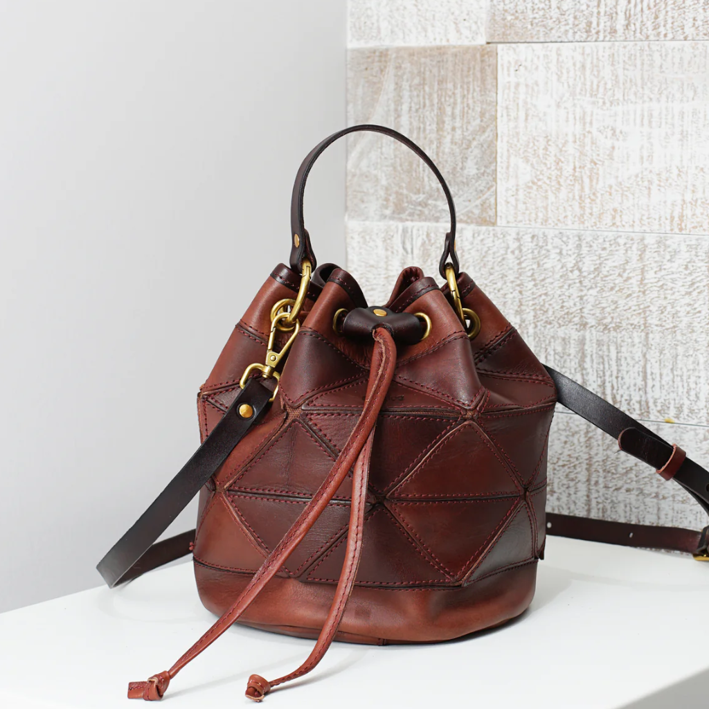 Uppdoo Origami Bucket Bag Chestnut