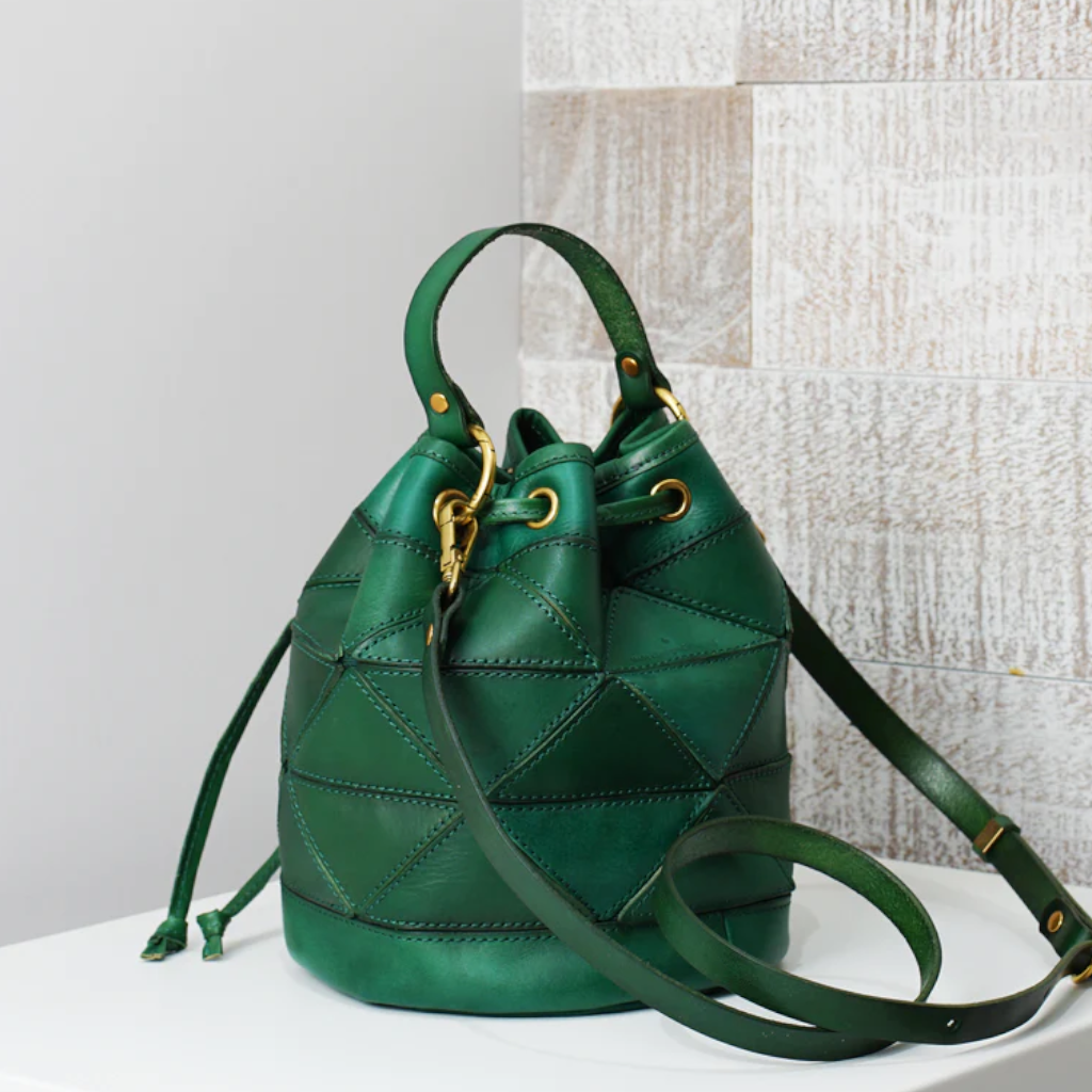 Uppdoo Origami Bucket Bag Pine Green