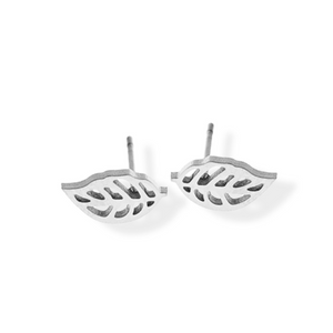 jj+rr Origami Leaf Studs Silver 9E56S