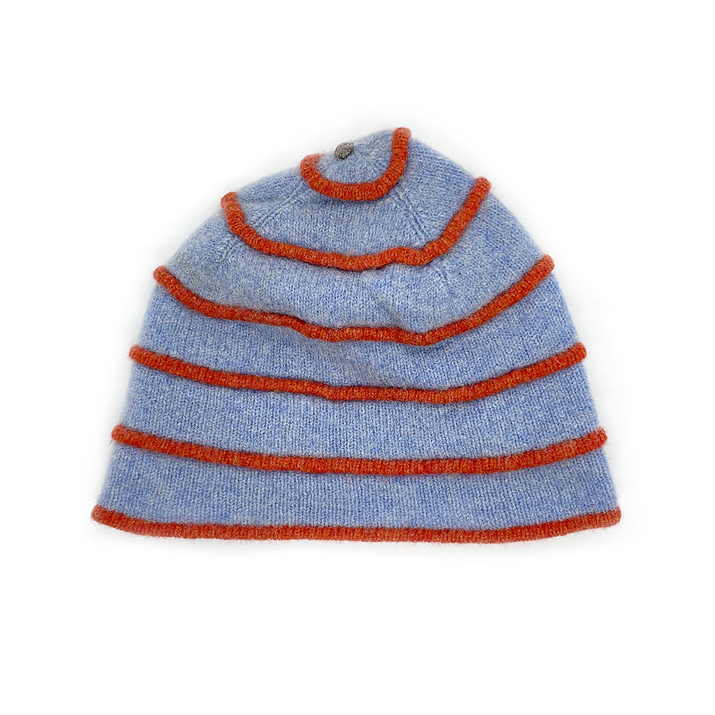 Katie Mawson Pale Blue Striped Hat KMAHA5PALEBLUE