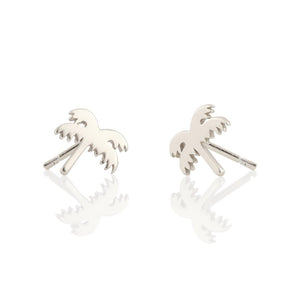 Kris Nations Palm Tree Studs Silver E-EMJ-PALM-S