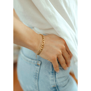 jj+rr Parker Figaro Bracelet Gold 3B9G