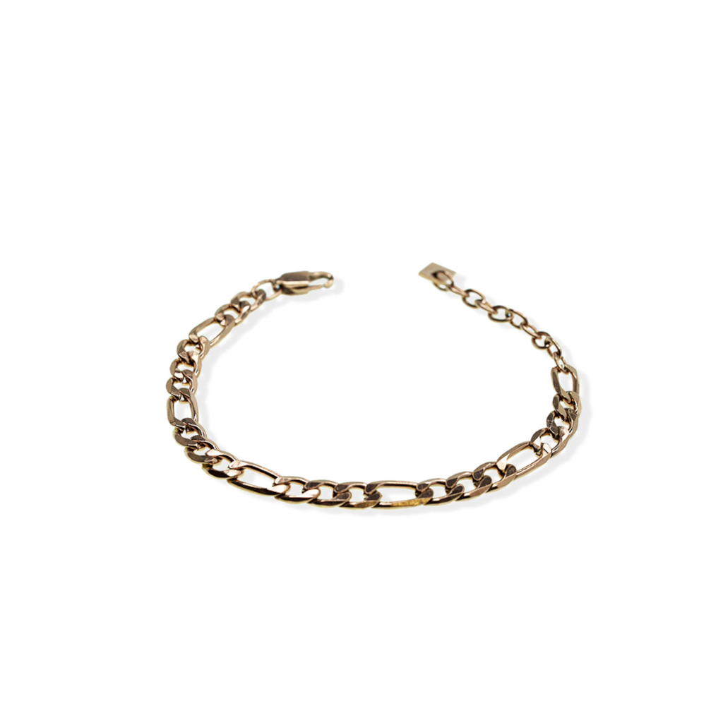 jj+rr Parker Figaro Bracelet Rose Gold 3B9RG
