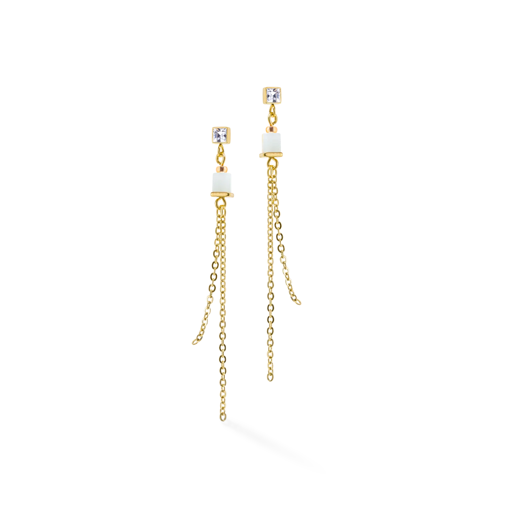 Coeur de Lion Pastel-Gold Precious GeoCUBE Earrings 5087-21-1522