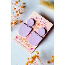 Slow Day Studios Pastel Purple Small Textured Dome Earrings